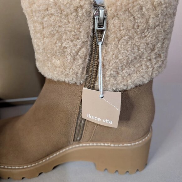 Dolce Vita Hug H2O Mushroom Suede Wedge Boots Waterproof Lug Sole Women’s Size 6 - Picture 7 of 11